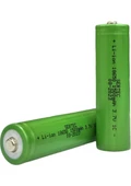 2 Adet Şarj Edilebilen Pil 18650 3.7 Volt 1500 Mah Li-Ion Şarjlı Pil (Başlı) - 1