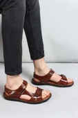 Hakiki Deri  Erkek Klasik Sandalet 819MA088 - 6