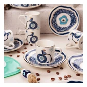 Porser Porselen Pavo 6 Kişilik Kahve Fincan Takımı S30-12-90043 - 1