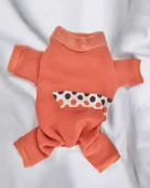 Puanti Kalın Penye Kedi Tulum Pijama thumbnail 4