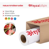 Feyza Bilişim Microporous (Glossy) Parlak Fotoğraf Kağıdı Waterprof 260gr 62cm x30mt (1 Rulo) - 1