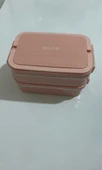 Food 2 Katlı 3 Bölmeli Çatal Kaşıklı Paslanmaz Çelik Yemek Taşıma Kabı 1.65L - 1