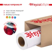 Feyza Bilişim   Microporous Parlak Glossy PP Film Yapışkanlı Waterprof 230 Mic 107cm x 30 mt (1 Rulo) - 1
