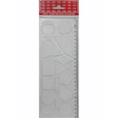 Hatas Geometrik Şablon Cetvelli Atatürklü 25 CM 02285 - 3
