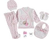 7'li Bebek Zıbın Seti - Cute Baskılı Emzikli - 7
