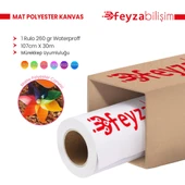 Feyza Bilişim  Polyester Mat Kanvas 260 gr Waterproof Tuval İç Mekan 107cm x 30 mt (1 Rulo) - 1
