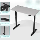 O-Flex Duo Çift Motorlu Elektrikli Yükseklik Ayarlı Masa - 140x70 - Beyaz thumbnail 1