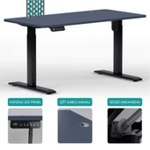 O-Flex Tek Motorlu Elektrikli Yükseklik Ayarlı Masa - 120x60 - Pasifik Mavi - 1