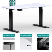 O-Flex Tek Motorlu Elektrikli Yükseklik Ayarlı Masa - 180x80 - Beyaz - 1