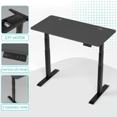 O-Flex Duo Çift Motorlu Elektrikli Yükseklik Ayarlı Masa - 140x70 - Antrasit thumbnail 1