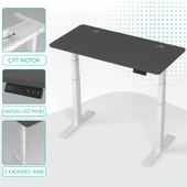 O-Flex Duo Çift Motorlu Elektrikli Yükseklik Ayarlı Masa - 160x80 - Antrasit thumbnail 1