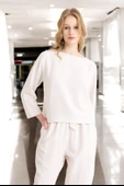 Yazlık Uzun Kol Bluz Pantolon İkili Keten Takım thumbnail 7