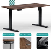 O-Flex Tek Motorlu Elektrikli Yükseklik Ayarlı Masa - 160x80 - Barok - 1