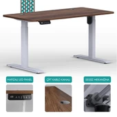 O-Flex Tek Motorlu Elektrikli Yükseklik Ayarlı Masa - 120x60 - Barok - 1