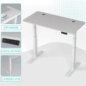 O-Flex Duo Çift Motorlu Elektrikli Yükseklik Ayarlı Masa - 160x80 - Beyaz thumbnail 1