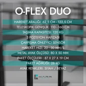 O-Flex Duo Çift Motorlu Elektrikli Yükseklik Ayarlı Masa - 120x60 - Bambu thumbnail 4