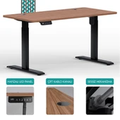 O-Flex Tek Motorlu Elektrikli Yükseklik Ayarlı Masa - 160x80 - Bambu - 1
