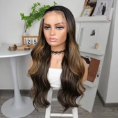 Koyu Kestane Karamel Işıltılı Fiber Sentetik Geniş Dalgalı Tül Peruk thumbnail 4