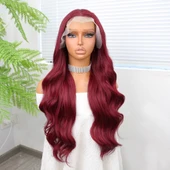 Kızıl Fiber Sentetik Geniş Dalgalı Tül Peruk thumbnail 2