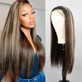 Kahverengi Balköpüğü Işıltılı Fiber Sentetik Düz Tül Peruk thumbnail 1