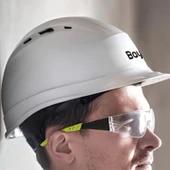 Baş Koruyucu Baret Beyaz EN397:2012+A1:2012 Standartlarına Uygun Kayışlı Ter Bezli thumbnail 7