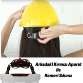 Baş Koruyucu Baret Beyaz EN397:2012+A1:2012 Standartlarına Uygun Kayışlı Ter Bezli thumbnail 3