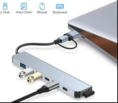 Alfalink Alüminyum 7in1 Usb Hub USB/Type-c To USB 3.0 Tak Çalıştır 100W PD Şarj MacBook Air/Pro Uyumlu - 2