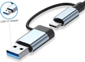 Alfalink Alüminyum 7in1 Usb Hub USB/Type-c To USB 3.0 Tak Çalıştır 100W PD Şarj MacBook Air/Pro Uyumlu - 3