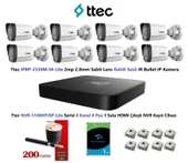 Ttec 2mp Mikrofonlu 8 Kameralı 1TB Disk Tak Çalıştır Hazır IP Kamera Seti thumbnail 1