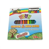 Nova Color Mum Pastel Boya Karton Kutu Tam Boy Köşeli 12 Lİ NC-2112 - 3