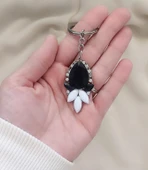 Anahtarlık Swarovski Çiçekli Araba Cüzdan Çanta Süsü Aksesuar Kadın thumbnail 1