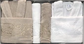 Royam Eva Gold Kadife Jakarlı Pamuklu 6 Parça Aile Bornoz Seti - 10