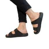 Pierre Cardin 7408 Siyah Çift Tokalı Yumuşak Taban Erkek Terlik - 5