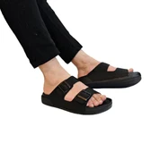 Pierre Cardin 7408 Siyah Çift Tokalı Yumuşak Taban Erkek Terlik - 4