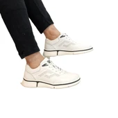 Voyager m184 Beyaz Renk Full Hakiki Deri Erkek Spor Ayakkabı - 1