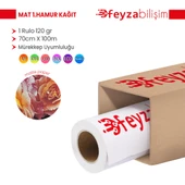 Feyza Bilişim  Premium 1 .Hamur Mat Kağıt Afiş Kağıdı 120 gr Rulo 70 cm x 100mt (1 Rulo) - 1