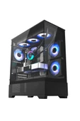 Havit CF925 Tamperli Cam Gaming Oyuncu Kasası Siyah - 3 RGB Fanlı, Kumandalı, ITX/M-ATX/ATX/E-ATX Uyumlu - 1