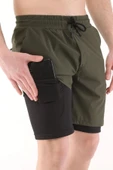 Erkek Running Hızlı Kuruma Micropoly Antrenman Halısaha Fitness Kısa Taytlı SPORCU-ŞORT1 - 1