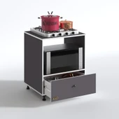 Kenzlife ocak dolabı nevresel gri 85*70*60 XLARGE çekmeceli hazır mutfak klasik setüstü ocak için sabit tabla thumbnail 2