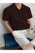 Erkek Oversize Polo Yaka  Waffle T-Shirt  POLOYAKA-DÜĞMELİ - 11