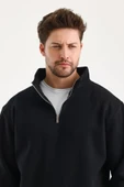 Yarım Fermuarlı Dik Yaka Sweatshirt - 2