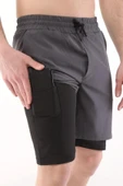 Erkek Running Hızlı Kuruma Micropoly Antrenman Halısaha Fitness Kısa Taytlı SPORCU-ŞORT1 - 8