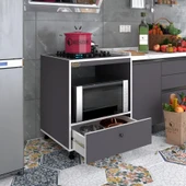 Kenzlife ocak dolabı piraye gri 85*70*60 XLARGE çekmeceli hazır mutfak ankastre gömme ocak için - 1