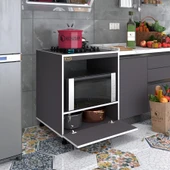 Kenzlife ocak dolabı şehrazat gri 85*70*60 XLARGE kapaklı hazır mutfak ankastre gömme ocak için thumbnail 1