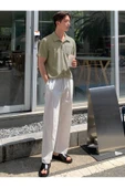 Erkek Oversize Polo Yaka  Waffle T-Shirt  POLOYAKA-DÜĞMELİ - 4