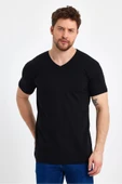 Erkek V Yaka Basic Kırmızı Tişört - 7