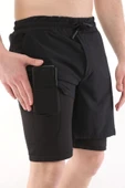 Erkek Running Hızlı Kuruma Micropoly Antrenman Halısaha Fitness Kısa Taytlı SPORCU-ŞORT1 - 2