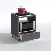 Kenzlife ocak dolabı piraye gri 85*70*60 XLARGE çekmeceli hazır mutfak ankastre gömme ocak için - 2