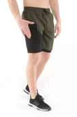 Erkek Running Hızlı Kuruma Micropoly Antrenman Halısaha Fitness Kısa Taytlı SPORCU-ŞORT1 - 2