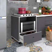 Kenzlife ocak dolabı nevresel gri 85*70*60 XLARGE çekmeceli hazır mutfak klasik setüstü ocak için sabit tabla thumbnail 1